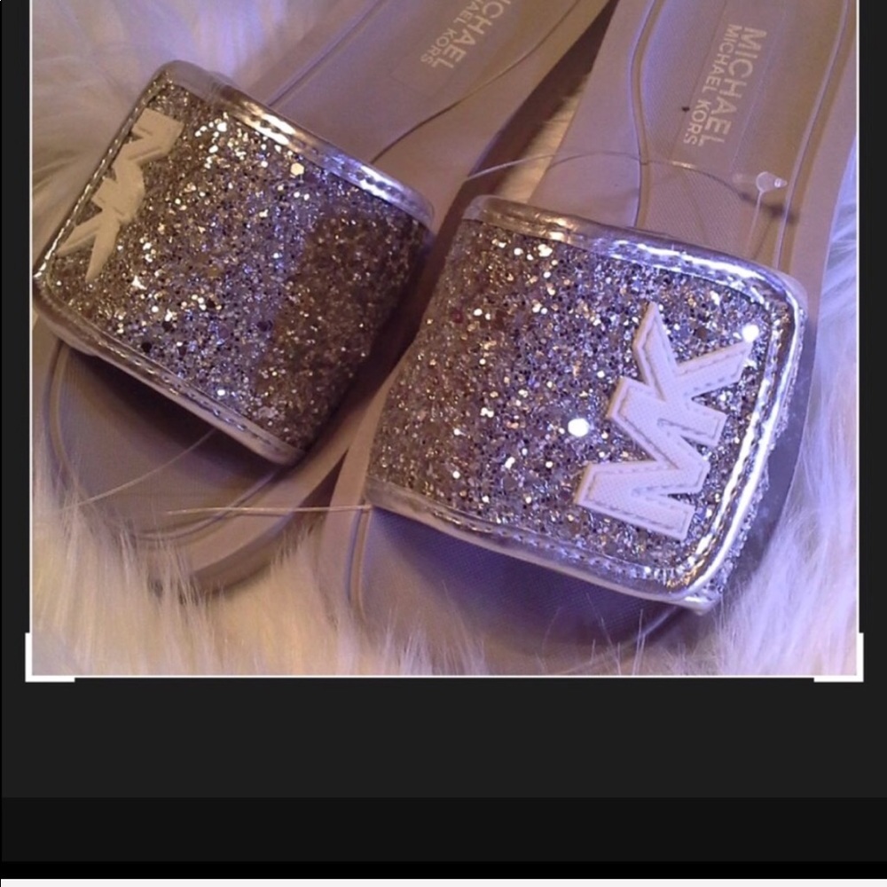 MICHAEL KORS GIRLS BLING SLIDES SIZE 13 - Picture 4 of 5